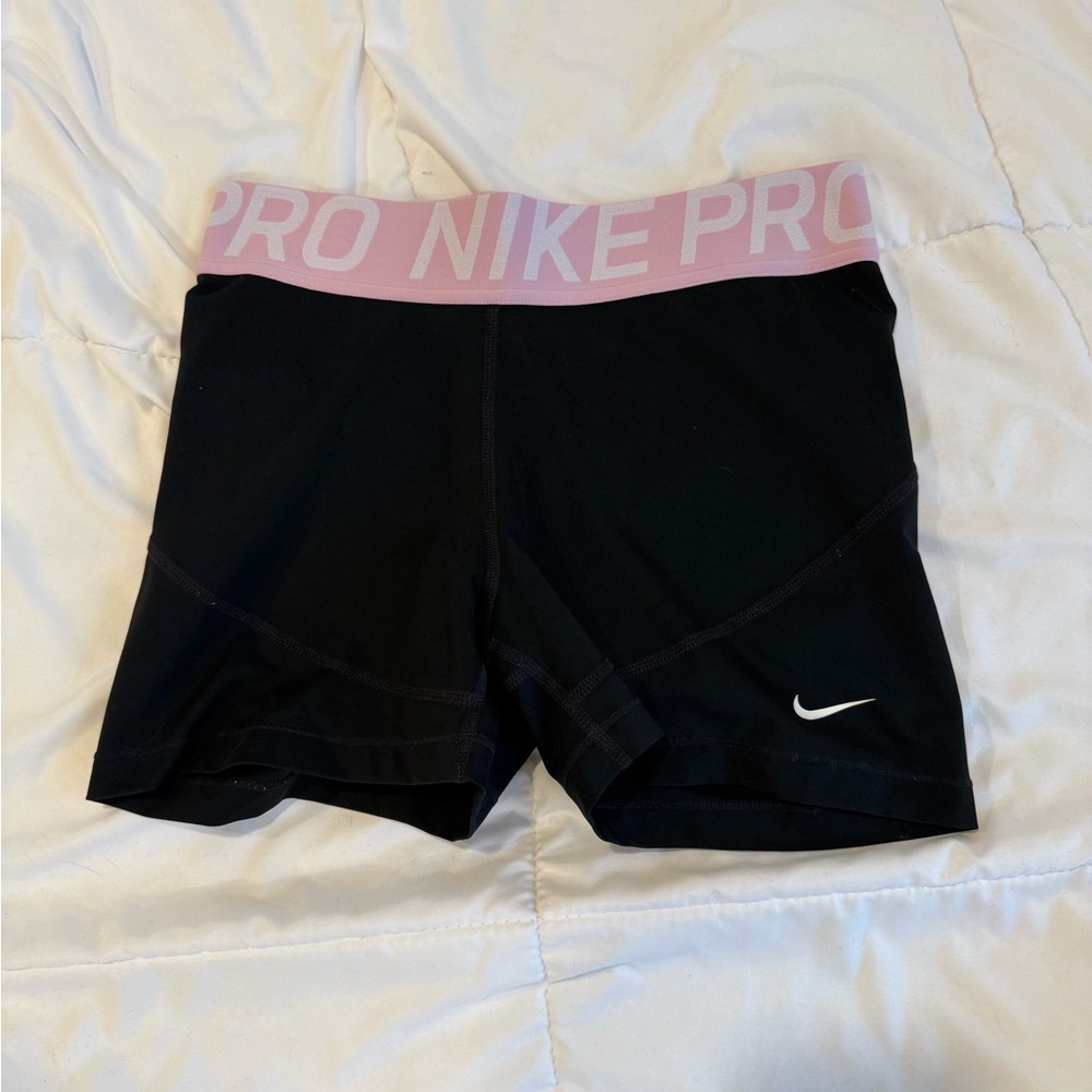Nike Women's Athletic Shorts with Pink Waistband